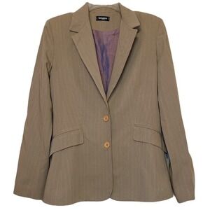 Sinequanone Paris Blazer Jacket Beige Pinstripe Career Businesswomen size Medium